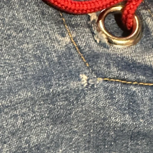 Vintage Andrew’s Blues Light Blue Lace-Up Wide Leg Women’s Jeans - Picture 5 of 8